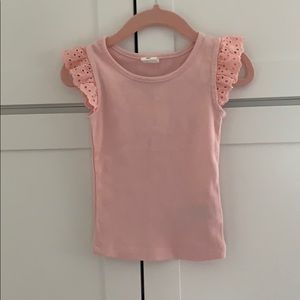 Baby Gap Ribbed Pink Tank with detail at sleeve
